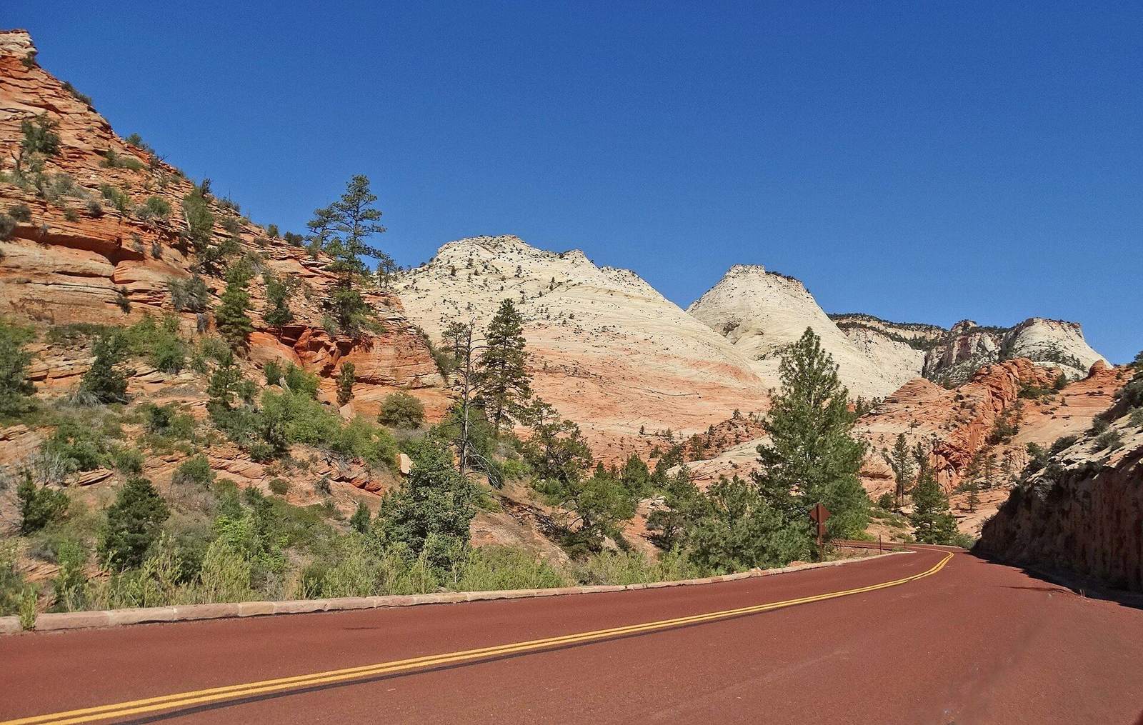 Road through Zion National Park, Utah